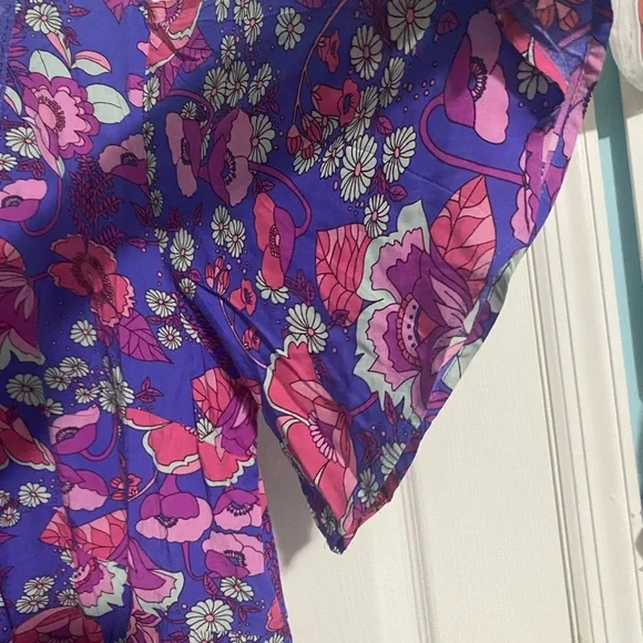 Rusty Dusty Floral V-Neck Midi Dress in Purple and Pink 1XL - Picture 5 of 6